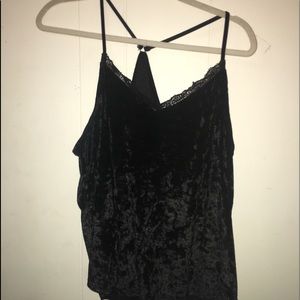 Velvet lingerie tank top